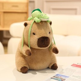 9 Inch Soft Capybara with Removable Alligator Bag Stuffed Animals Capybara Plush Toys Fluffy Plushies Fuzzy Doll Gift for Kids and Lovers in Birthday, Valentine's Day