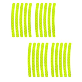 Rebvugr 20PCS Car Wheel Reflective Decorative Strip, Anti-Scratch Reflective Rim Stickers, Car Waterproof Tire Rim Decoration Stripe Decals for Auto Motorcycle Bike (Fluorescent)