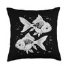 Retro Fancy Goldfish Aquarium Pet Fish Bowl White Goldfish Throw