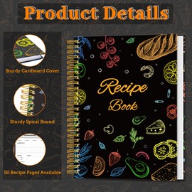 Blank Recipe Book to Write in Your Own Recipes, A5 (21.6 x14.8CM) Hardcover Family Recipe Organize, Blank Cook Book for Own Recipes, Empty Cooking Journal to Write in Recipes, Personal Recipe Notebook