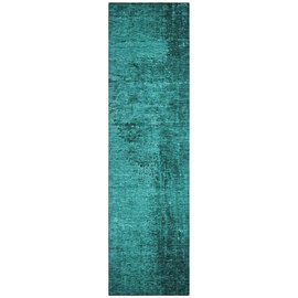 Addison Rugs Chantille ACN554 Teal 2'3" x 7'6" Indoor Outdoor Hallway Runner Rug, Stain Resistant Washable Kitchen Area Carpet for Bathroom, Laundry and Bedroom