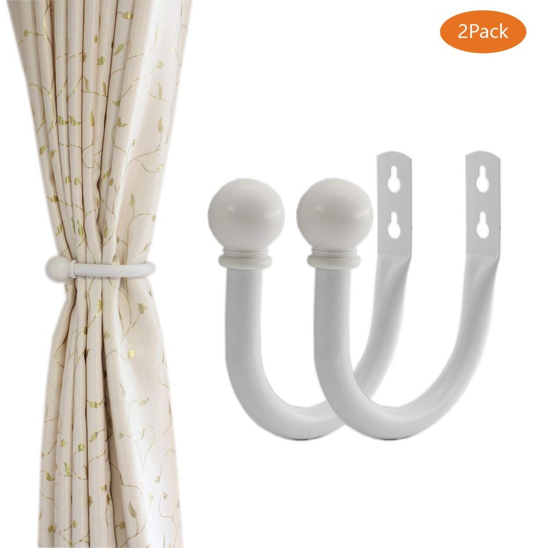 Decorative Curtain Holdbacks,ULIFESTAR Wall Mounted Window Drapery Tiebacks Hooks Drape