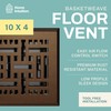 Home Intuition Basketweave 4x10 Inch Decorative Floor Register Vent with
