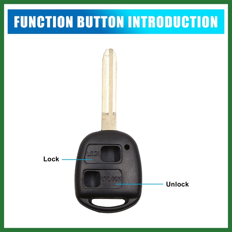 Motoforti Car Keyless Remote Control Key Fob Case 2 Buttons