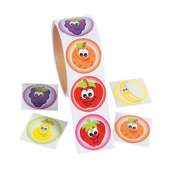 Fun Express Fruit Roll Stickers - Stationery - Stickers - Stickers - Roll - 1 Piece