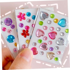 Operitacx 5sets Shiny Gems Stickers for DIY Crafts Plastic Material Safe Practical Decorative Stickers for Boys and Girls 15sheets*5