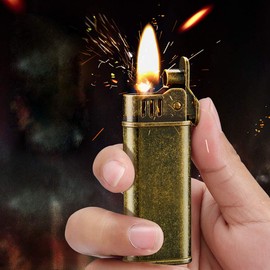 YANCONG Vintage Trench Lighter,Reusable Windproof Copper Cool Antique Lighters for Smoking,Soft Flame Kerosene Lighter for Collection Decorative Gift Present