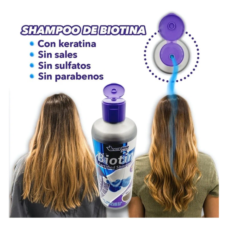 Shampoo Sin Sal Con Biotina Anticaida + Crecimiento 950ml