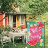DMERBYL Hello Summer Watermelon Garden Flags for Outside 12x18 Double