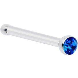 Body Candy Stainless Steel 1.57mm Blue Micro Nose Stud Bone 20 Gauge