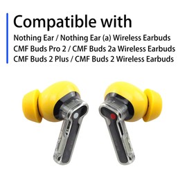 NANLANFAN Replacement Foam Ear Tips for Nothing Ear/Nothing Ear (a) / CMF Buds Pro 2 / CMF Buds 2 Plus/CMF Buds 2a Wireless Earbuds, Ultimate Comfort, 3 Pairs (S/M/L, Yellow)