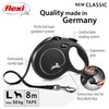 Flexi New Classic Tape Black Large 8m Retractable Dog Leash/Lead