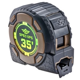 Spec Ops Tools 35-Foot Elite Series Tape Measure, 1 1/4" Double-Sided Blade, 12 Feet of Stand Out, Military-Grade Composite Case, 3% Donated to Veterans