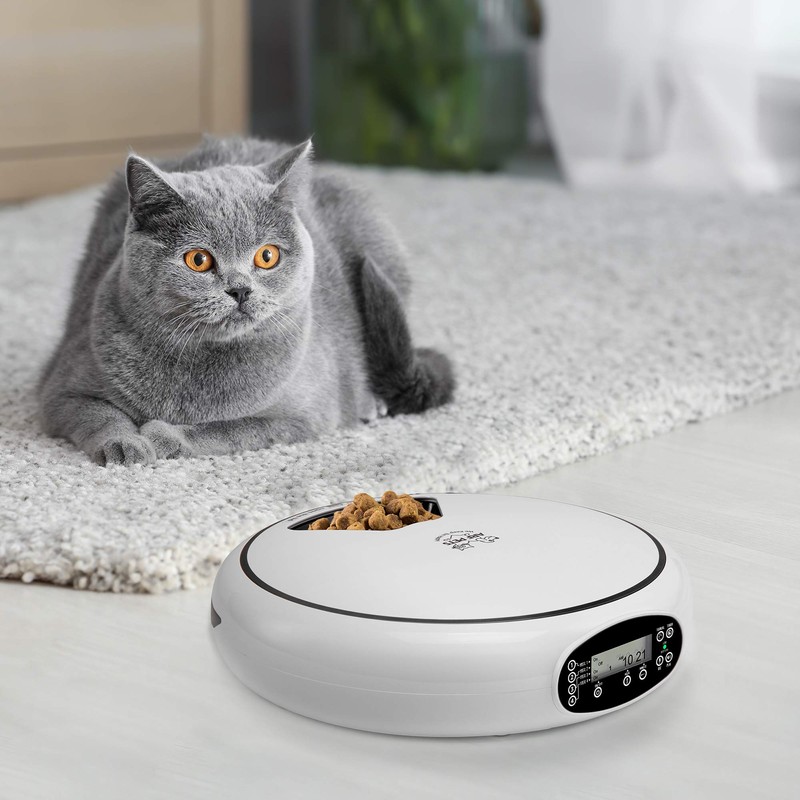 Arf Pets Automatic Pet Feeder, 5 Meal Food Dispenser for