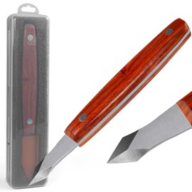 Woodworking Marking Knife – High Carbon Steel Double-Beveled Scribing Blade, Ergonomic Wooden Handle & Leather Sheath – Precision Scribing Tool for Joinery, Carpentry & Wood Carving – by Aeglemana