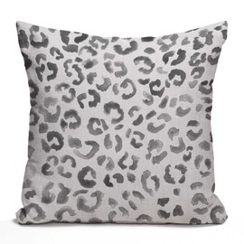 Tomda Cushion Cover Leopard Print Pattern Black Watercolor Hand Paint Decorative Pillow Case Animal Home Decor Square 45x45cm 18x18 Inch Throw Pillow Cover Pillowcase