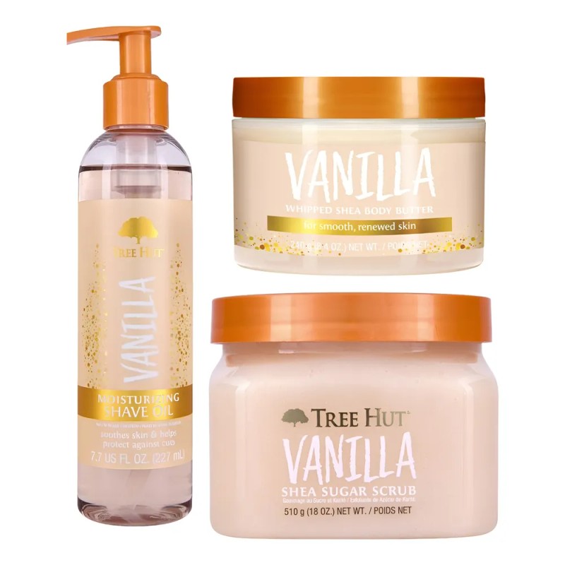 Pack Tree Hut Vainilla-exfoliante,aceite De Afeitar,whipped Vainilla