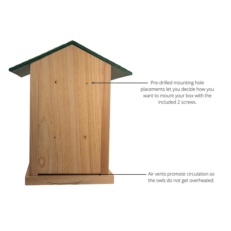 JCS Wildlife Screech Owl & Saw-Whet Owl House – Cedar