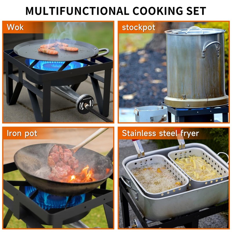 SKOK 200,000 BTUs High Pressure Single Burner Propane Camping Stove