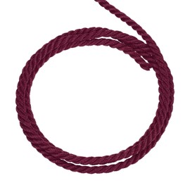 MECCANIXITY Twisted Cord Trim, 22 Yard 3.5mm 3-Ply Twine Braided Rope Shiny Thread String for Craft Gift Bag Curtain Christmas Decor, Wine Red - 20m