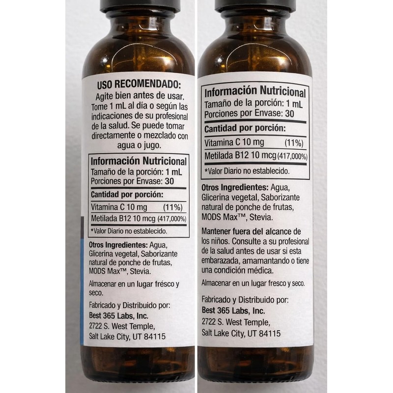 Vitamina B12 Metilada + Minerales Líquidos 30ml – Energía y