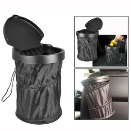 OFKPO Car Rubbish Bin, Foldable Repeatable Waste Bin / Waste Bag for Car (Black)