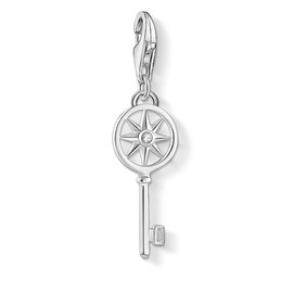 Thomas Sabo 1799-051-14 Women's Charm Pendant Key with Star 925 Sterling Silver, Sterling Silver, Cubic Zirconia