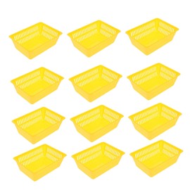 KOMBIUDA 12pcs Plastic Coin Storage Baskets Sturdy Multi Purpose Bins for Organizing Coins Office Supplies and Toiletries Capacity Containers for Gaming Machines and Home Use