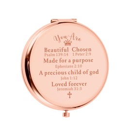 TI-EDC Baptism Gifts for Girl Confirmation Gifts for Teen Girls Christmas Stocking Stuffers Compact Mirror Christian Gifts Bible Verse Easter Basket Stuffers for Women First Communion Gifts for Girls
