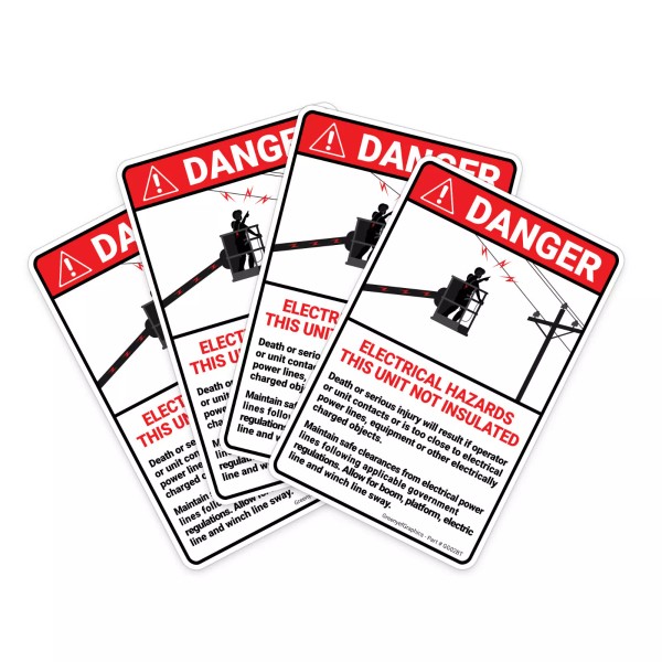 Greenyef Graphics (4 Pack) Electrical Hazard Sticker (4.75" x 7.5")
