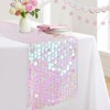 White Iridescent Sequin Table Runner: 12x108 Inches Table Runners -