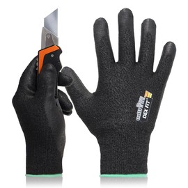 DEX FIT Level 5 Cut Cut Resistant Gloves Cru553 Prime, 3D Comfort Stretch Fit, Power Grip, Durable Foam Nitrile, Smart Touch, Machine Washable, Thin & Lightweight, Black 7 (S) 1 Pair
