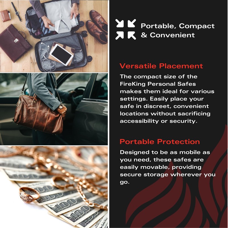 FireKing Mini Safe with Combination Lock, Lock Box for Home,