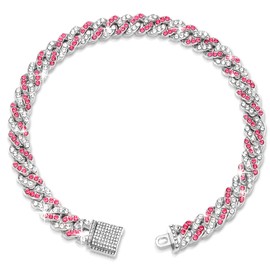 14inch Glitter Dog Chain Collar Pink Silver Diamond Dog Collars Cuban Dog Chains Necklace Puppy Pet Metal Link Chain with Buckle Christmas Pet Jewelry Accessories Chain for Small Medium Dogs Cats