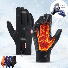 1 Piece Warm Winter Gloves Touch Screen Riding Motorcycle Sliding Sports Gloves With Fleece - Color: B, Size: M