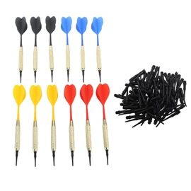 Darts Set Soft Tip Iron Shaft Anti Slip Pattern Sports Darts with Extra Tips for Electronic Plastic Dartboard Indoor