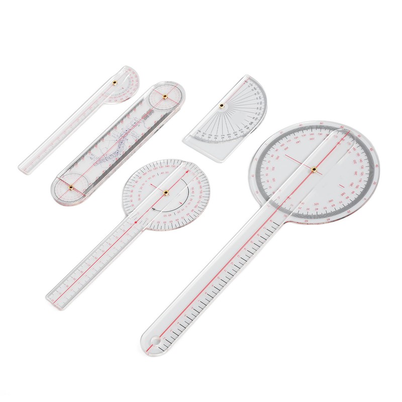 5Pcs Finger Small Joint Goniometer Clear Scale Transparent PVC Finger
