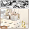 DASITON Makeup Organizer with Drawers and Rotating Makeup Brush Holder,Large