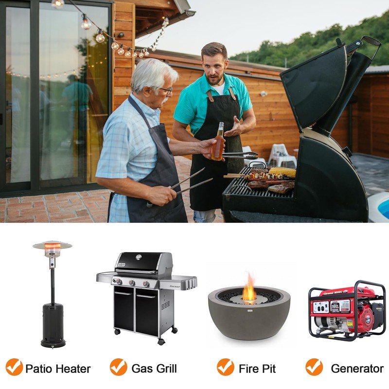 GasSaf 8 FT Natural Gas Grill Hose with Quick Connect