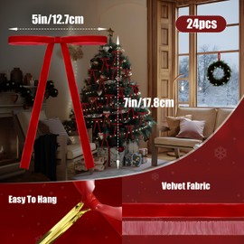 24pcs velvet ornaments for christmas tree,christmas bows red velvet bows for christmas tree Vintage Decor Neutral Christmas Ornaments for Christmas Tree Garland Home Wedding Decoration Home Indoor