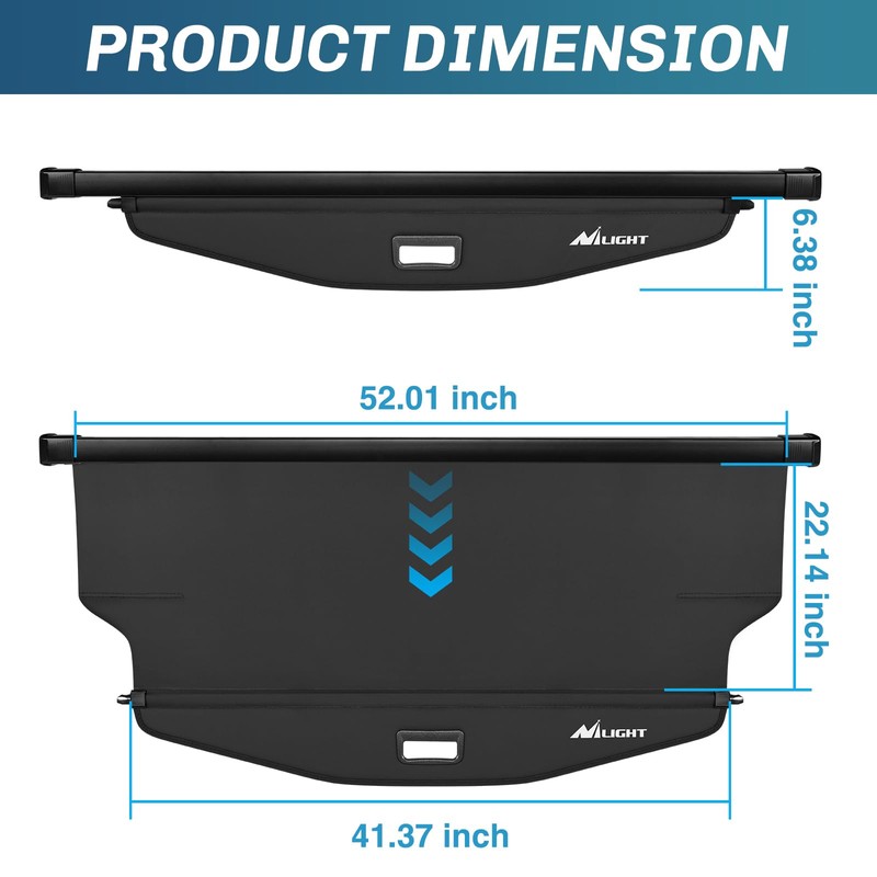 Nilight Trunk Cargo Cover for Chevy Equinox GMC Terrain 2018
