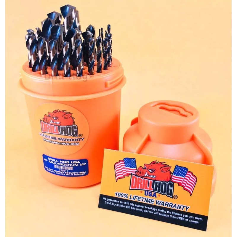 Drill Hog® 29 Pc Drill Bit Set Index HI-Molybdenum Super