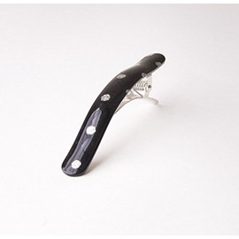 Ficcare Ficcarissimo Clip French Acetate Glittery Black Polka Dots - size Small