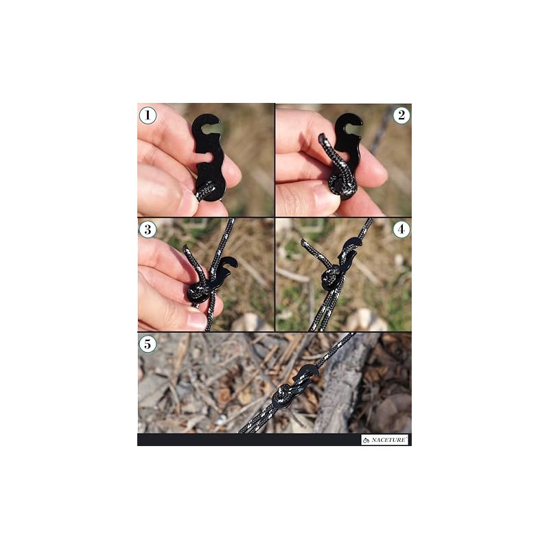 Lightweight Aluminum Tent Guyline Adjusters - 20 Pack