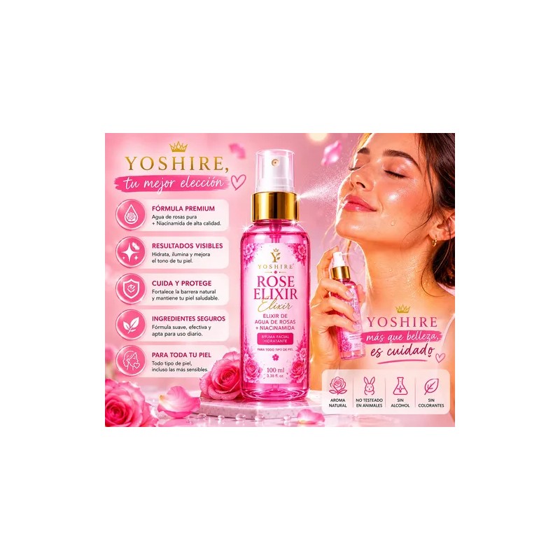 Tónico Facial Agua De Rosas Y Niacinamida Hidratante