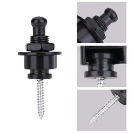 Bnineteenteam 2 Pieces Guitar Non-Slip Strap Locks Strap Locks Buttons Seat Belt Locks Replacement Part for Electric Guitar (Black) Performance Accessories Musical Instrument Accessories