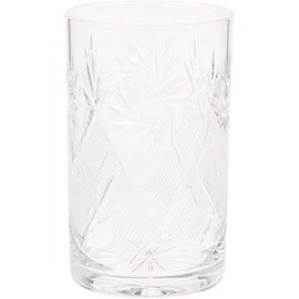 Hand Made Vintage Russian Crystal Tea Beverage Glasses for"Podstakannik", Old-fashioned Glassware