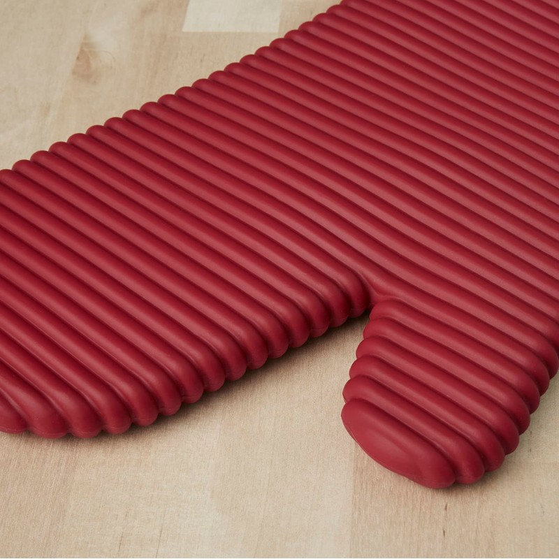 KITCHENAID Ribbed Soft Silicone Oven Mitt 2-Pack Set, 7.5"x13", Passion