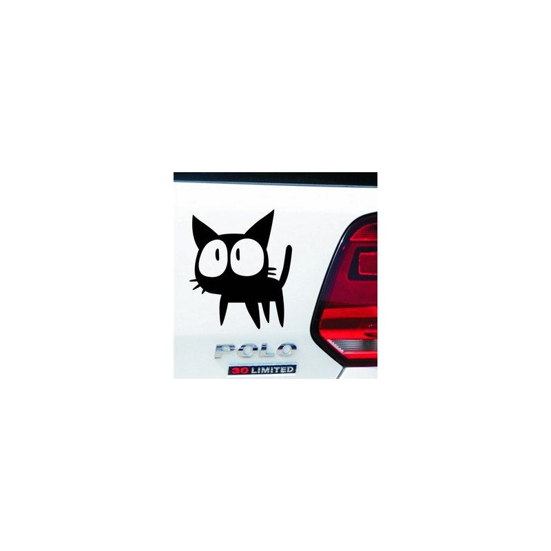 Witch Cat Car Sticker Black
