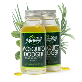Murphy's Naturals Mosquito Dodger Zone Repellent Refills, Repels 30 Hours Each, Made for Murphy's Naturals Mosquito Dodger, 1oz Refill Bottles, 2-Pack
